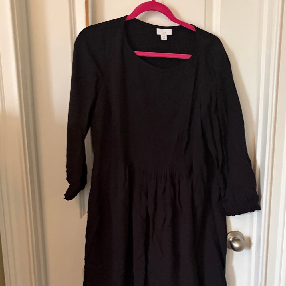 J. Jill Black Midi Dress with Scoop Neck